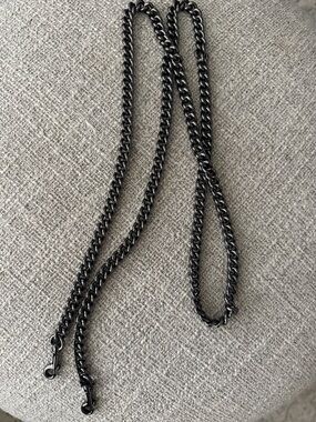 Coach Gunmetal Black Chain Crossbody strap